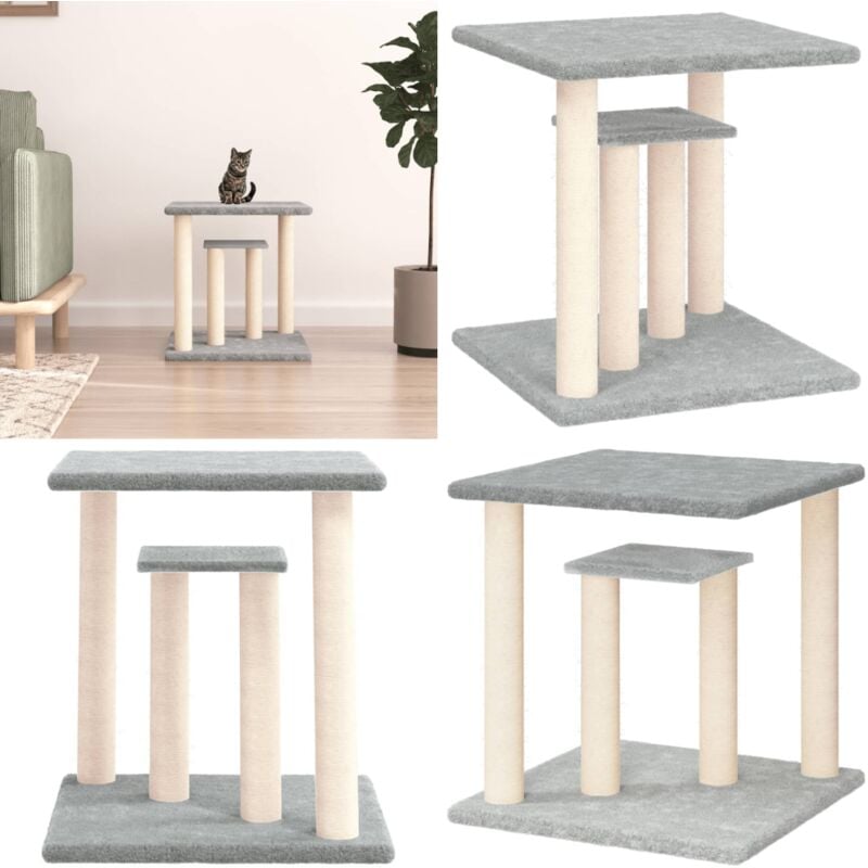 Vidaxl - Kratzbaum mit Plattformen Hellgrau 50 cm - Katzenmöbel - Kratzbaum - Kratzsäule - Sisalkratzbaum - Plüschkatze - Home & Living