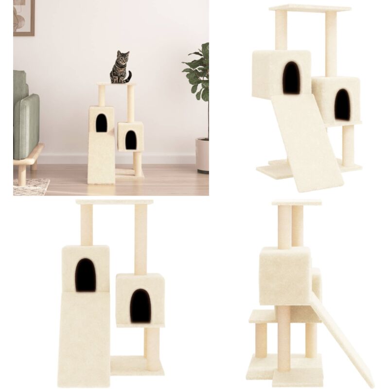 Vidaxl - Kratzbaum mit Sisal-Kratzsäulen Creme 82 cm - Katzenkratzbaum - Kratzbaum Sisal - Katzenmöbel - Katzensofa - Katzenkletterbaum - Home &