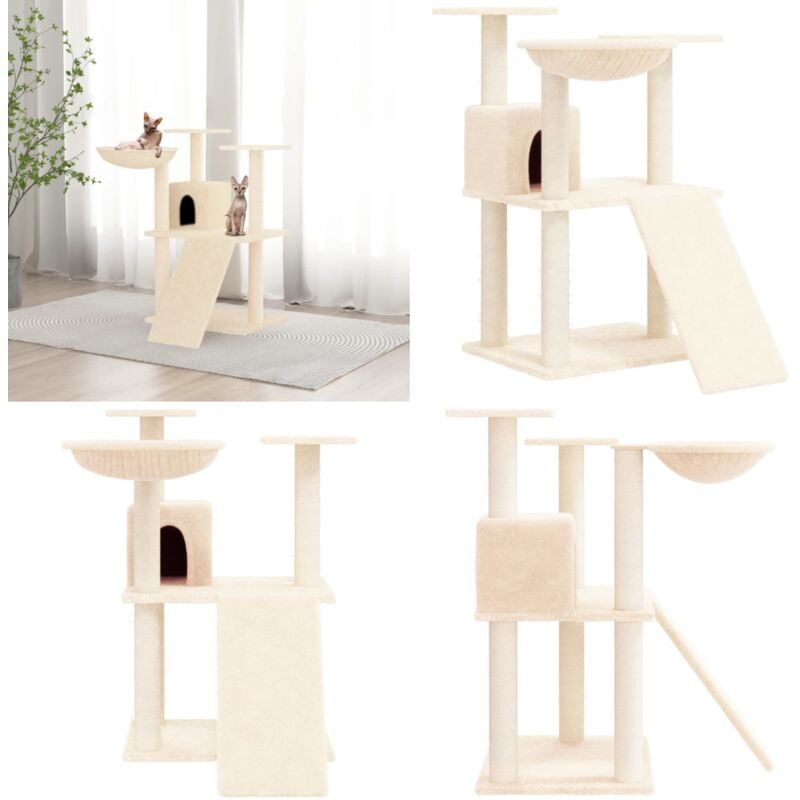 Vidaxl - Kratzbaum mit Sisal-Kratzsäulen Creme 83 cm - Katzenkratzbaum - Kratzbaum Sisal - Katzenmöbel - Katzenhaus - Katzenschlafplatz - Home &