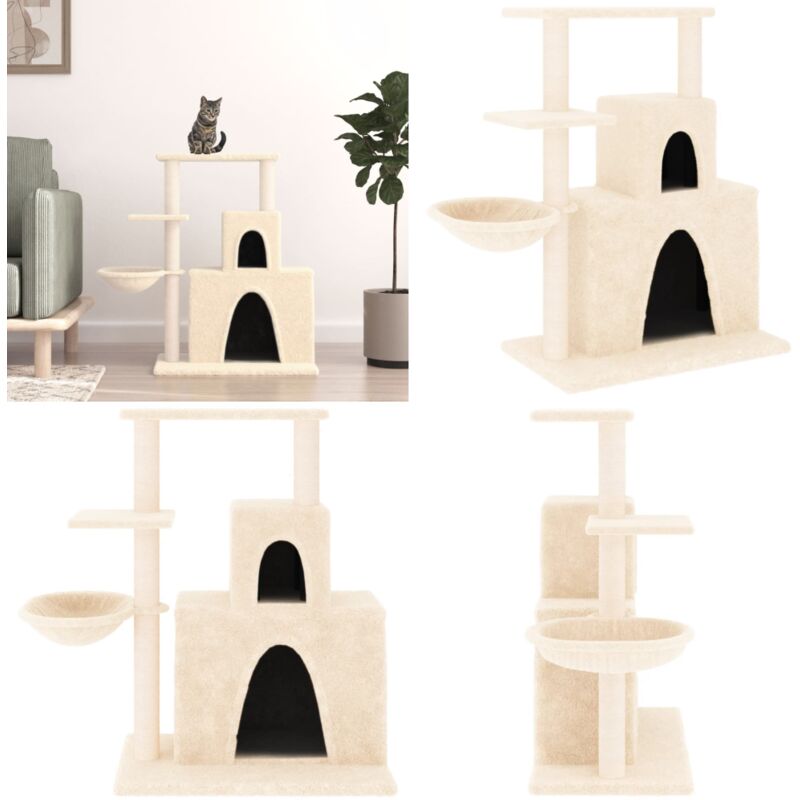 Vidaxl - Kratzbaum mit Sisal-Kratzsäulen Creme 83 cm - Katzenkletterbaum - Kratzbaum - Sisalkratzbaum - Katzenmöbel - Katzenhaus - Home & Living