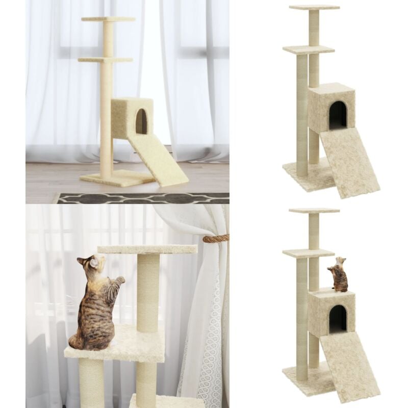 Vidaxl - Kratzbaum mit Sisal-Kratzsäulen Creme 92 cm - Katzenbaum - Kratzbaum - Kratzsäule - Sisalkratzbaum - Katzenmöbel - Home & Living