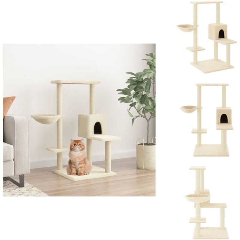 Vidaxl - Kratzbaum mit Sisal-Kratzsäulen Creme 95 cm - Katzenkratzbaum - Kratzbaum Sisal - Katzenmöbel - Katzenturm - Katzensofa
