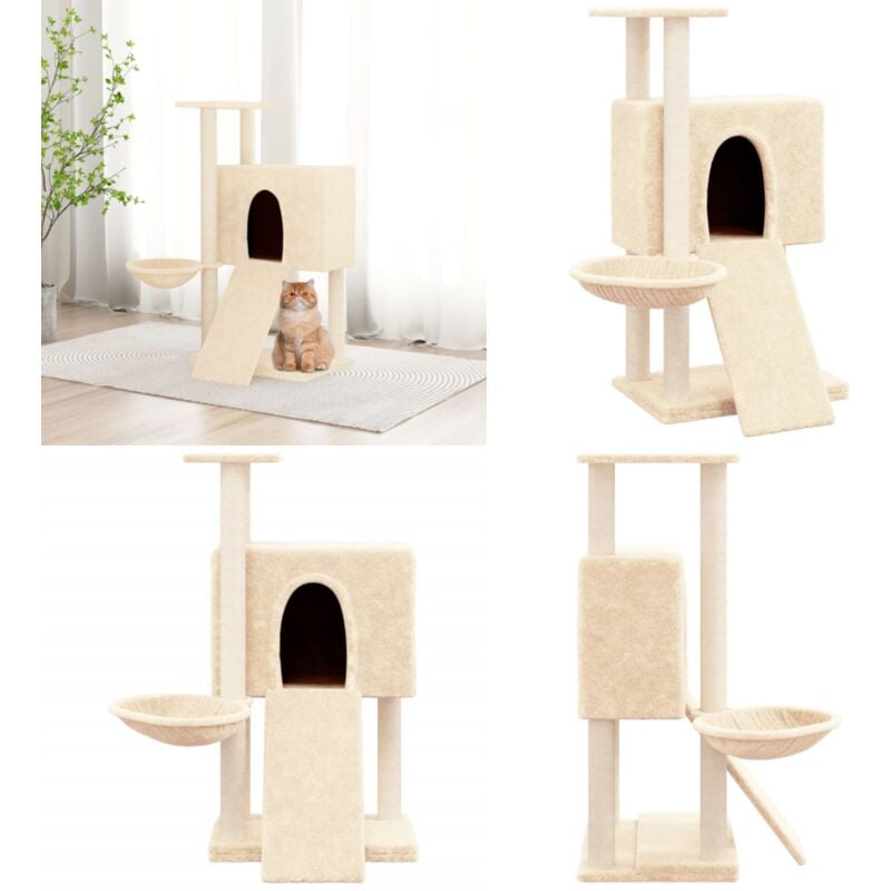 Vidaxl - Kratzbaum mit Sisal-Kratzsäulen Creme 96 cm - Katzenkratzbaum - Kratzbaum Sisal - Kratzbaum Mit Liegeplatz - Katzenmöbel - Katzenschlafhaus