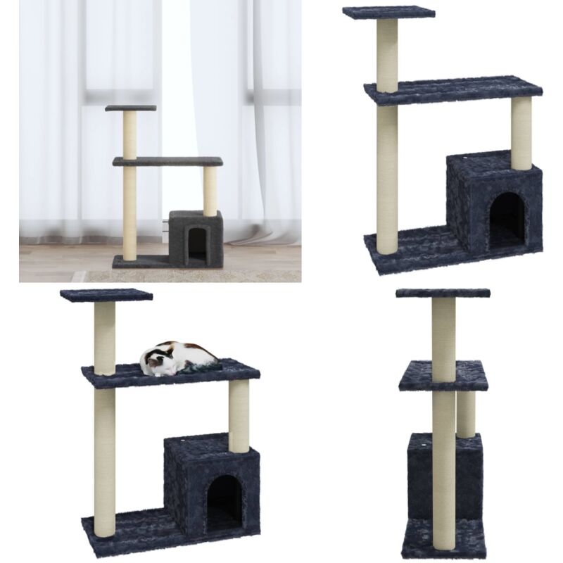 Kratzbaum mit Sisal-Kratzsäulen Dunkelgrau 70 cm - Kratzbaum - Katzenbaum - Kratzpfote - Sisalkratzbaum - Katzenkletterbaum - Home & Living