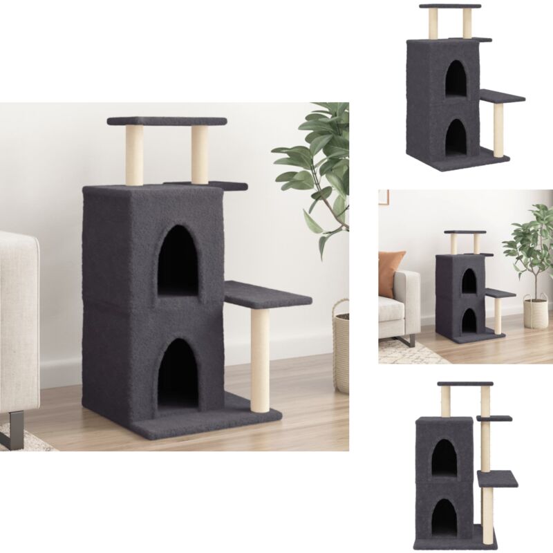 Vidaxl - Kratzbaum mit Sisal-Kratzsäulen Dunkelgrau 97 cm - Katzenkratzbaum - Kratzbaum Sisal - Katzenmöbel - Katzturm - Katzenhaus