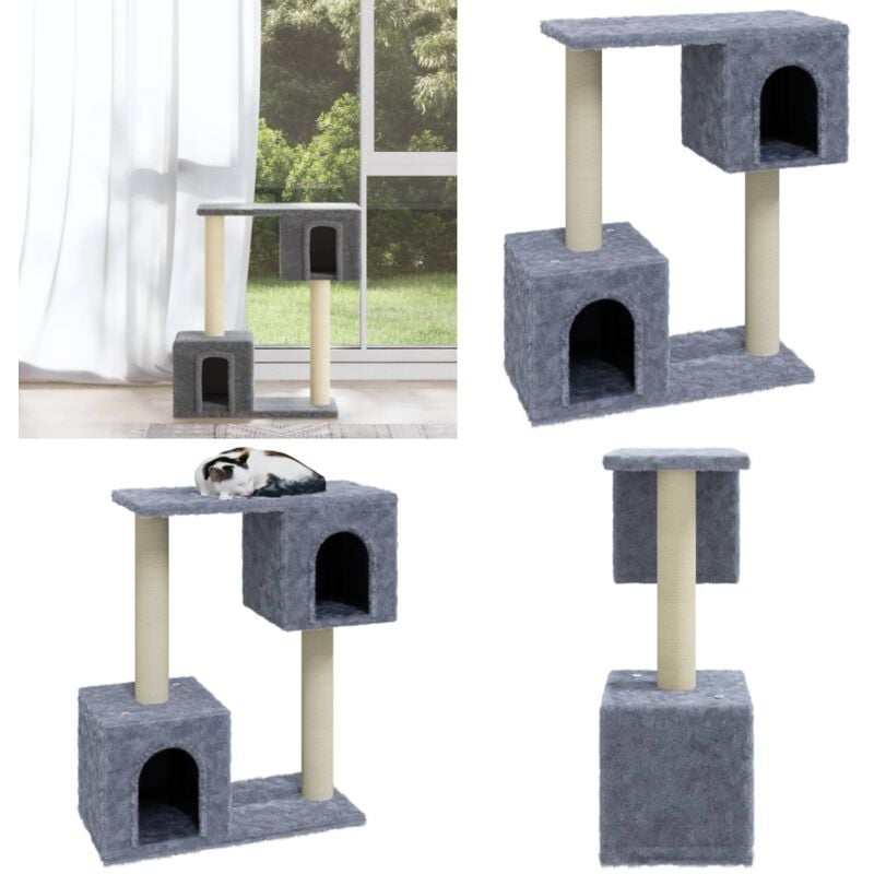 Vidaxl - Kratzbaum mit Sisal-Kratzsäulen Hellgrau 60 cm - Kratzbaum - Katzenbaum - Kratzpfote - Sisalkratzbaum - Katzenmöbel - Home & Living