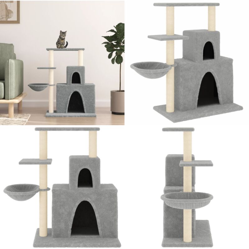 Vidaxl - Kratzbaum mit Sisal-Kratzsäulen Hellgrau 83 cm - Katzenkratzbaum - Kratzbaum Sisal - Katzenmöbel - Kratzbaum Hellgrau - Katzenturm - Home &