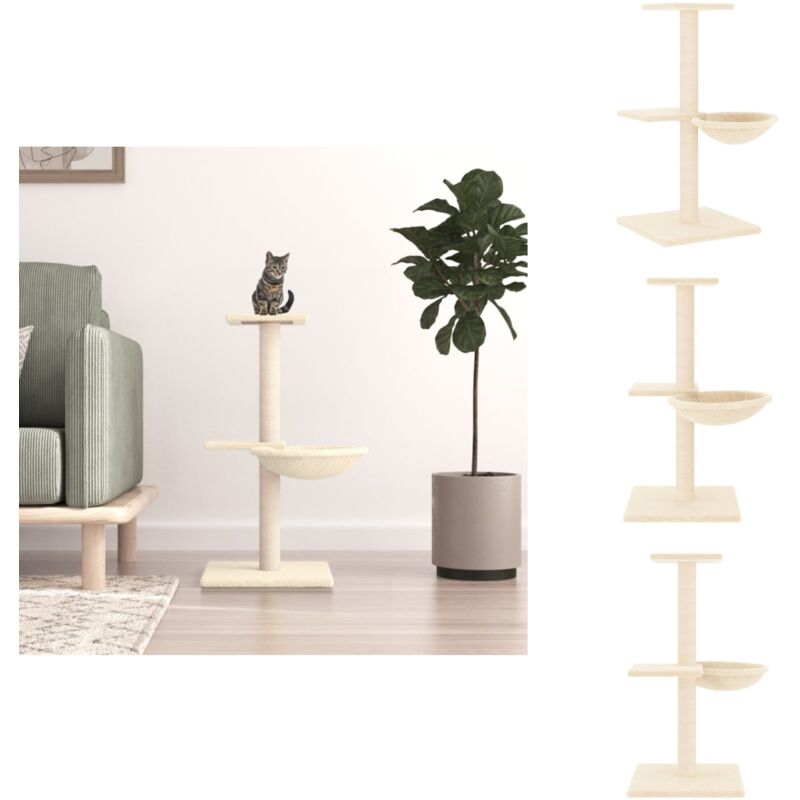 Vidaxl - Kratzbaum mit Sisal-Kratzsäulen Creme 72 cm - Katzenkratzbaum - Kratzbaum Sisal - Katzenmöbel - Kratzbaum Creme - Katzenkletterbaum
