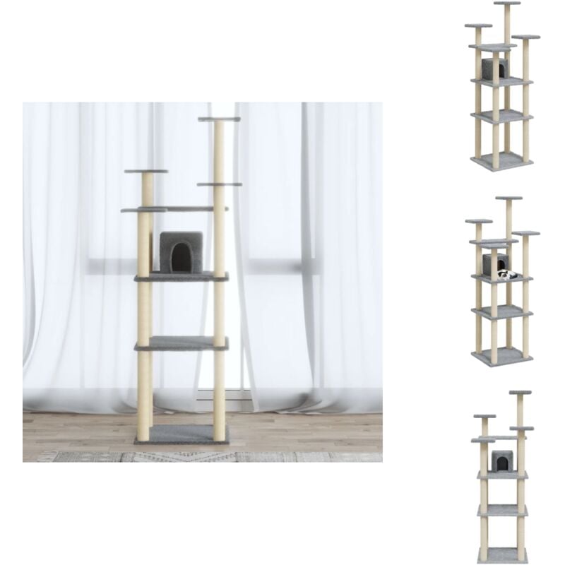 Vidaxl - Kratzbaum mit Sisal-Kratzsäulen Hellgrau 171 cm - Kratzbaum - Katzenbaum - Kratzpfote - Katzenmöbel - Sisalkratzbaum