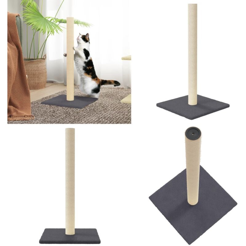 Vidaxl - Kratzsäule Dunkelgrau 35x35x70 cm - Katzenkratzbaum - Kratzsäule - Sisalkratzbaum - Katzenmöbel - Katzenspielzeug - Home & Living