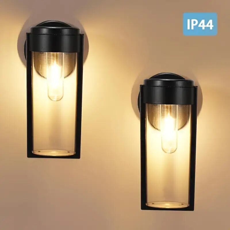 Kreative Außenbeleuchtung mit Solar-Wolfram-Glühfaden, hochwertige zylindrische Wandleuchte für Wege und Zäune (2 Stück)