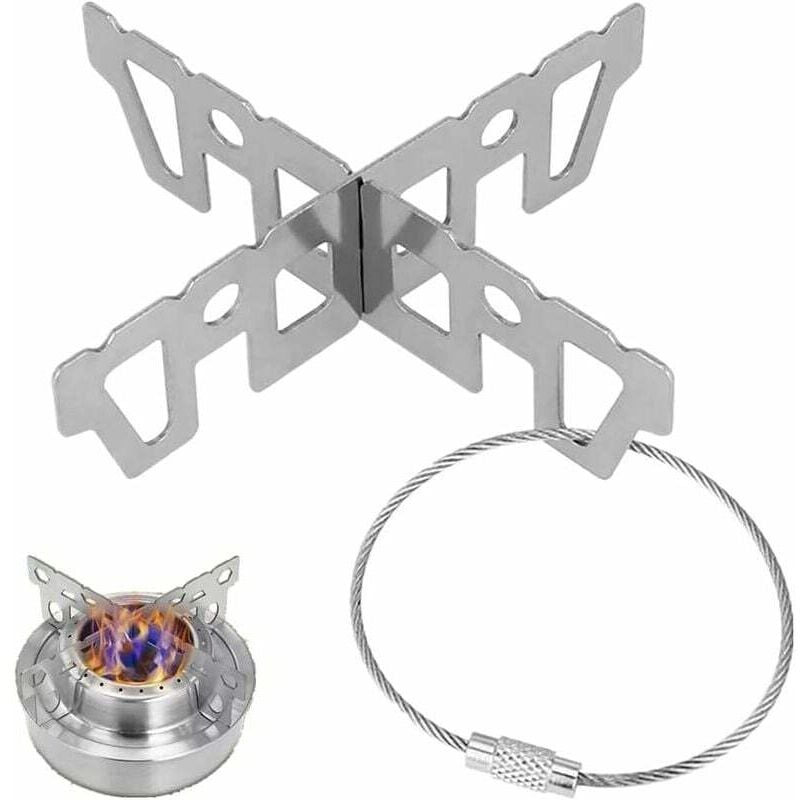 SNQ - Kreuzstütze aus Edelstahl für Topf, Pfanne, Kessel, Kochgeschirr, Zubehör für Campingkocher, Rucksackkocher, Gaskocher, Spirituskocher, Kochen