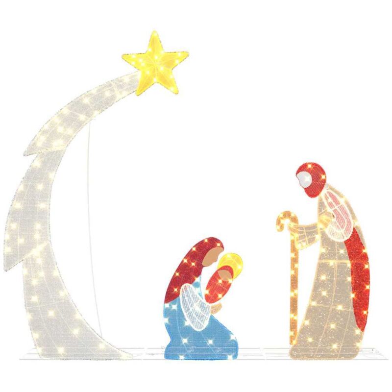 Krippenszene Warmes Weiß 149 x32 x 127.5 cm Polyester vidaXL