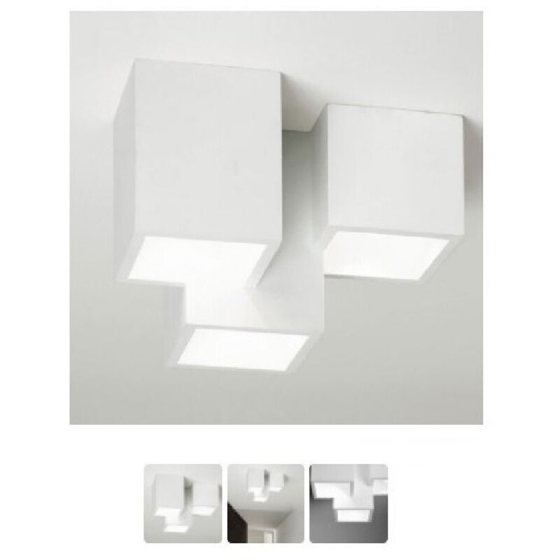 Trade Shop - Kronleuchter Deckenlampen Deckenlampe 3 Würfel Gesso Portolampada GU10 GS-C06-3 -
