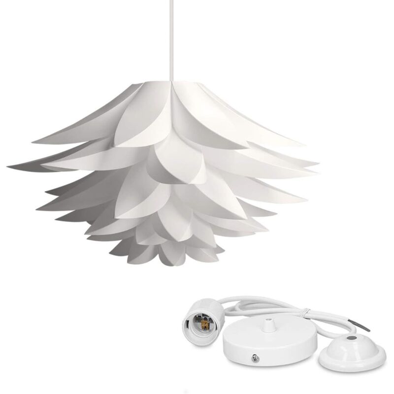 Kronleuchter - Lampe im Lotus-Design - Lampenschirm zur Montage - IQ-Deckenleuchte - Set mit Kabel-Deckenleuchte