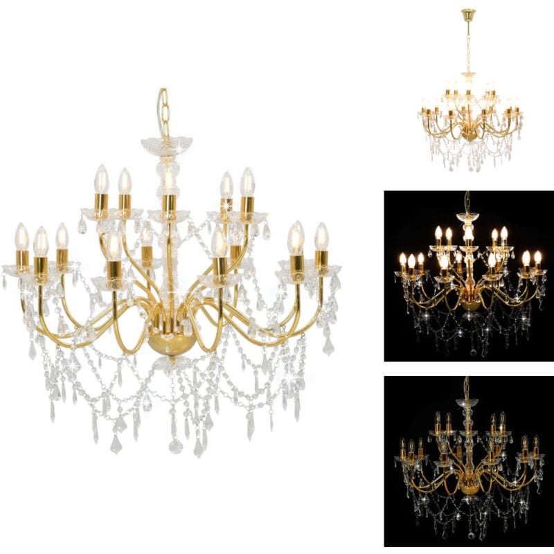 Vidaxl - Kronleuchter - Living Kronleuchter 2-lagig Golden 15×E14-Glühbirnen - Gold
