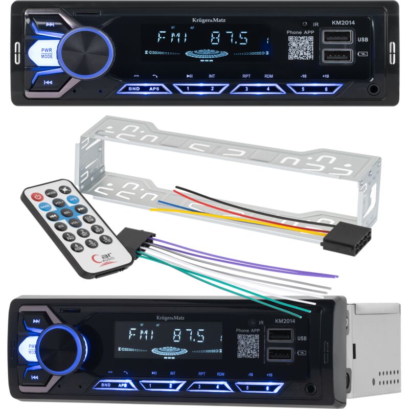 Kruger&Matz 1 DIN Bluetooth-Autoradio mit USB- und AUX-Anschluss (3,5 mm)