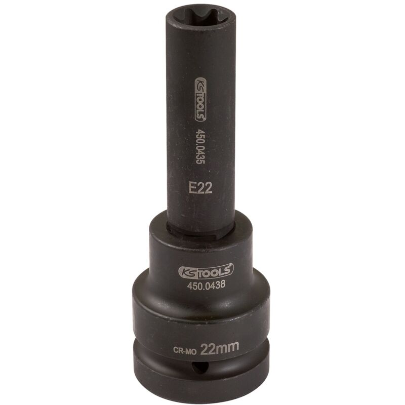 1' Kraft-Stecknuss E-Torx, lang, E20