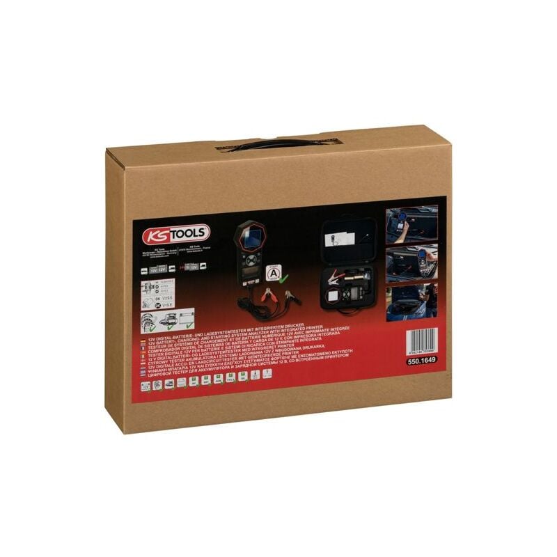 Ks Tools 12V / 24V Digital-Batterie- und Ladesystemtester mit integriertem Drucker