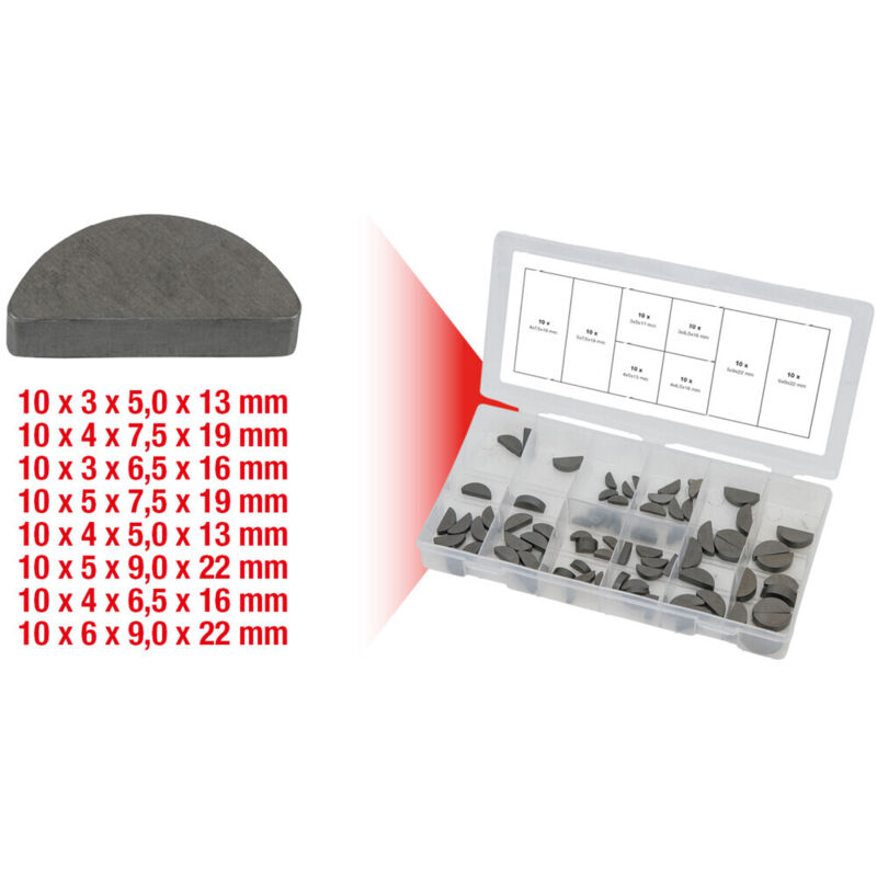 KS TOOLS Sortiment Federkeile 80tlg. - 970.0560