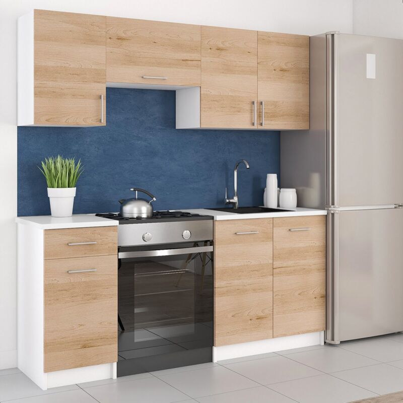 Küche Küchenzeile LECO 180 eiche artisan