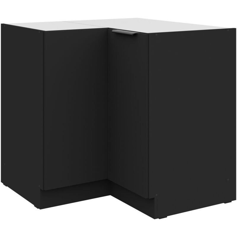 Küchen Preisbombe - Küchen Eckunterschrank 90x90 cm siena Schwarz Küche Küchenzeile Küchenblock