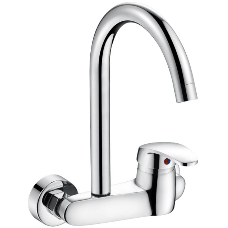 Küchenmischbatterie Kupfer feine Küche Wandmontage Warm- und Kaltwasserhahn Doppelloch Haushaltsspüle Becken Balkon Wäsche Pool Mischbatterie ohne