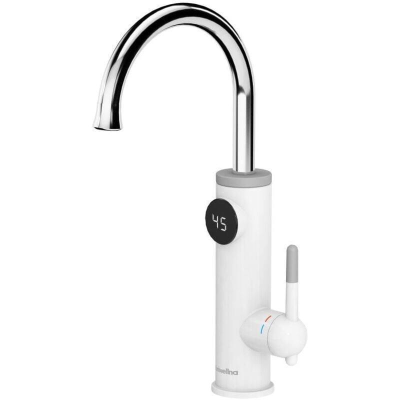 Küchenarmaturen aus Edelstahl mit Durchlauferhitzer, LED-Digitalanzeige, elektrischer Küchenarmatur, 360°-Drehung, 220 v, 3200 w,