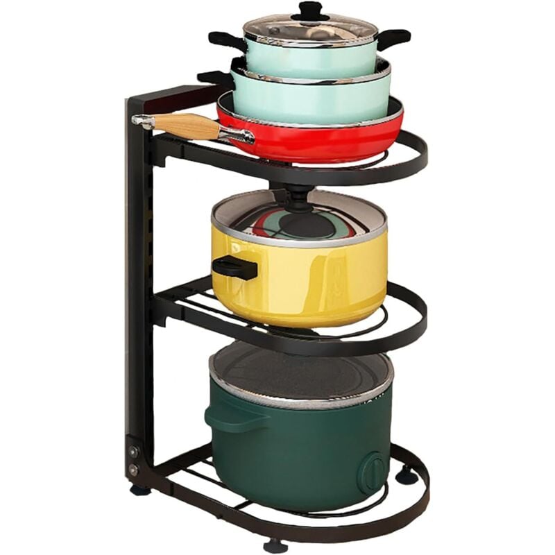Küchenaufbewahrung und -organisation, Topfdeckel, Aufbewahrung für Töpfe und Pfannen, Verstellbares Topfgestell, Topforganizer für Küchenorganisation
