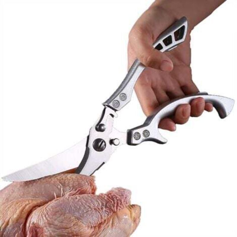 Küchenschere mit Metallgriffen für Huhn, Geflügel, Fisch, Fleisch und Gemüse scharfe Knochenschere aus Edelstahl