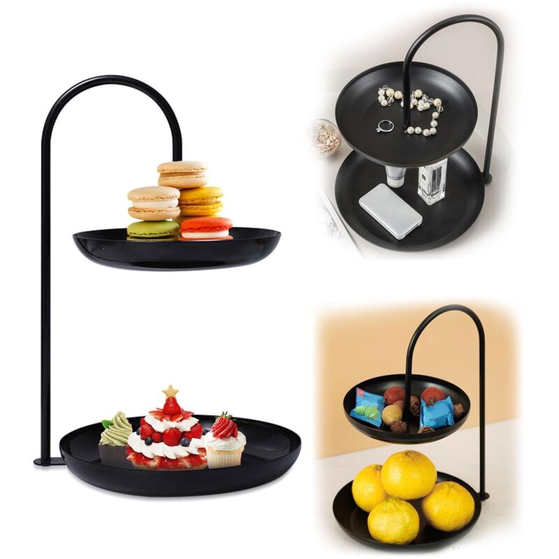 Kuchenständer Vintage, 2-Etagen Servierplatte für Cupcakes, Desserts, Snacks, Buffet – ideal für Hochzeit, Haus & Feiern.