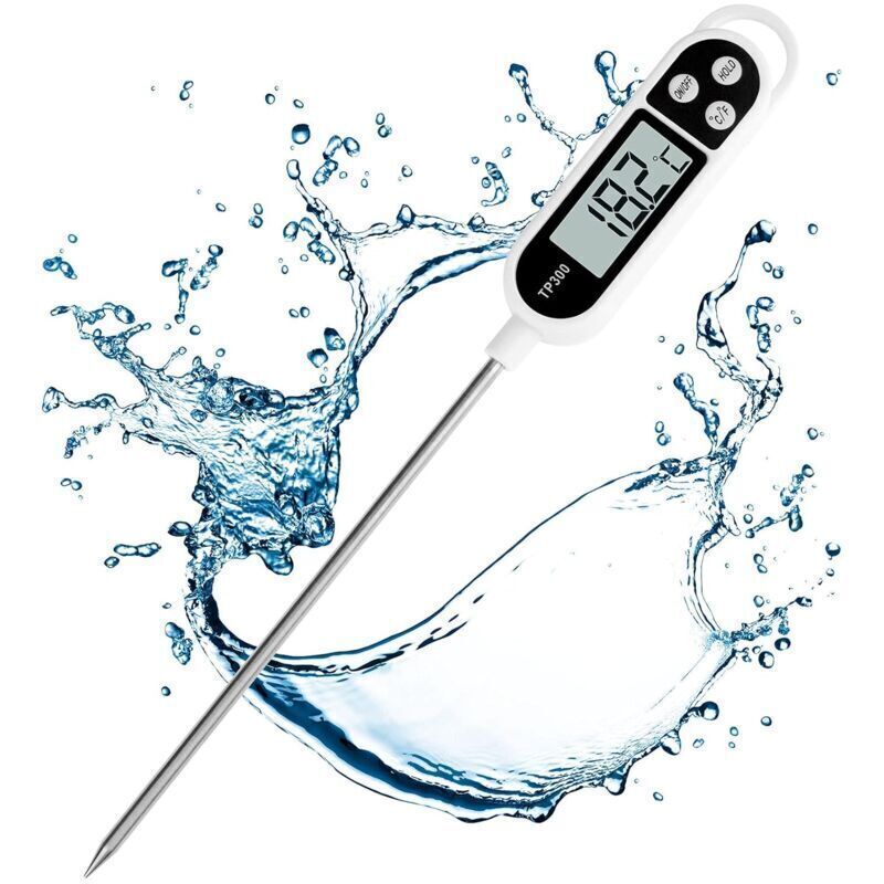 Küchenthermometer, Digitalthermometer mit langer Sonde, Sofortablesende-Kochthermometer, Fleischthermometer für Lebensmittel, Fleisch, Öl, Milch,