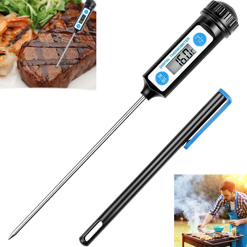 Küchenthermometer, elektronisches Thermometer mit Edelstahlspitze, sofort ablesbares Kochthermometer, Fleischthermometer für Lebensmittel, Fleisch,