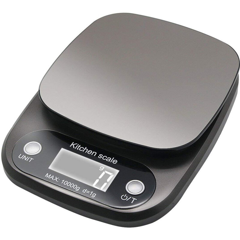 Küchenwaage 10kg/1g Elektronisch Hochpräzise Haushalt Großes LCD-Display für Kuchen/Torte/Keks Professionell