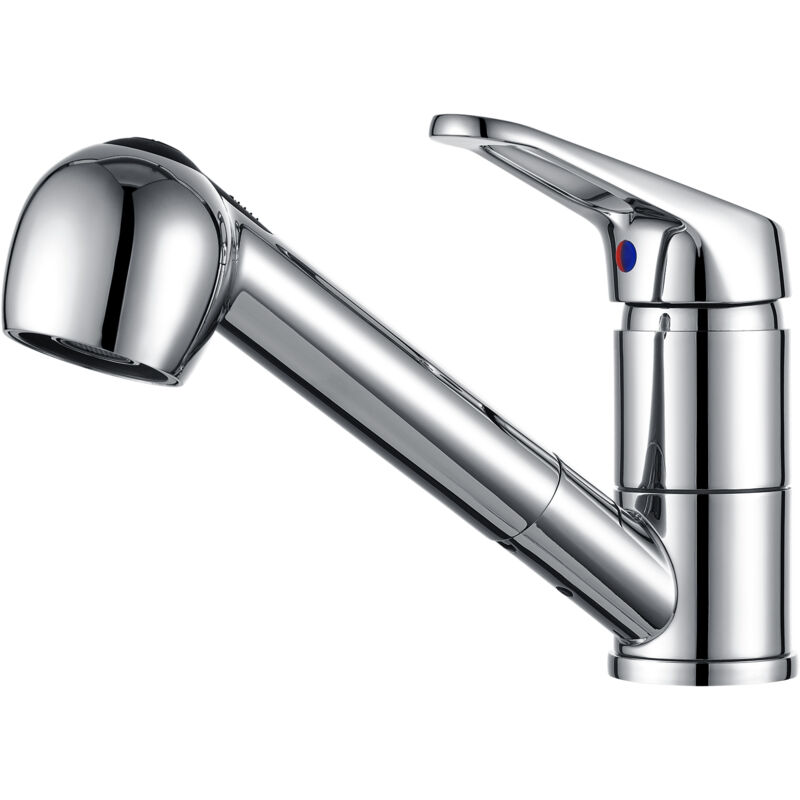 Küchenarmatur 360° drehbar mit ausziehbarem brause Zwei Auslassmethoden Wasserhahn Küche Mischbatterien für die Küche Spültischarmatur Chrom