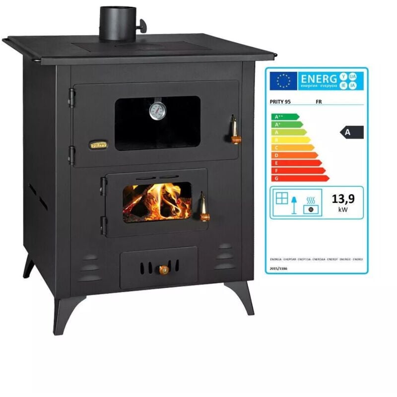 Prity - eek a - Küchenofen mit Backofen und Kochplatte, Modell 1P50R, Leistung 13.9 kW, Füße