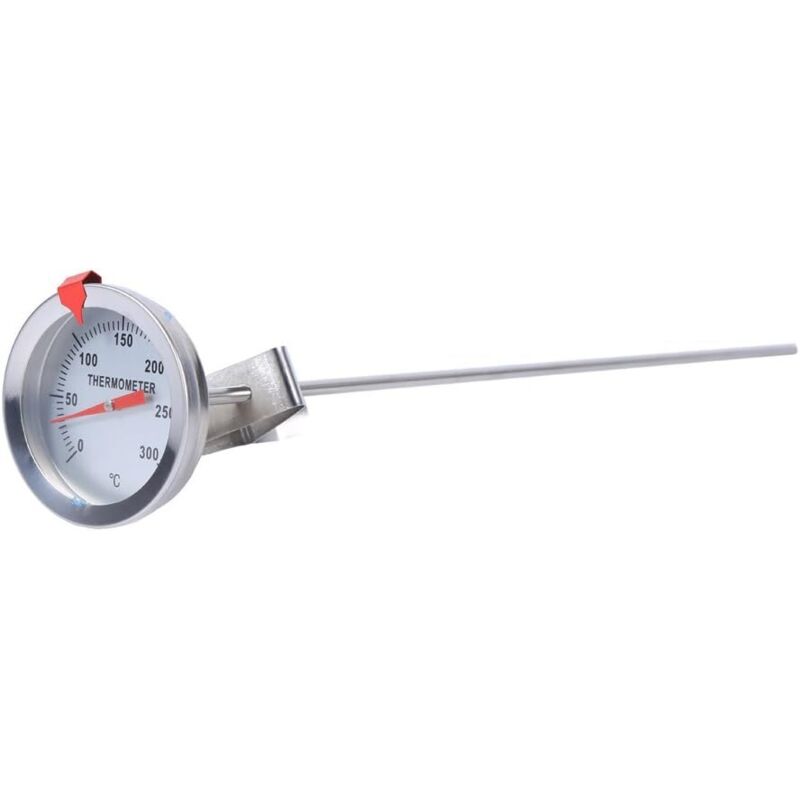 Küchenthermometer, 30,5 cm lang, Edelstahl, Küchen-Kochfühler-Thermometer mit Clip für BBQ, Essen, Fleisch, selbstgebrautes Wein, Wasserkocher,