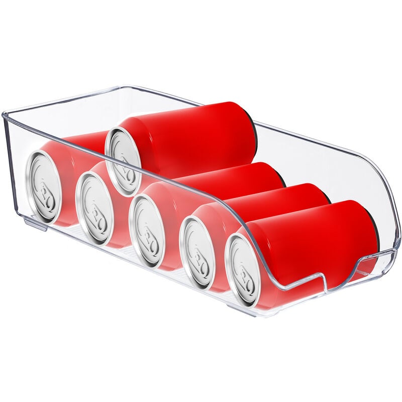 Kühlschrank Organizer, Lebensmittel Aufbewahrung, hbt: 10 x 16 x 35 cm, Kühlschrankbox mit Griff, transparent - Relaxdays