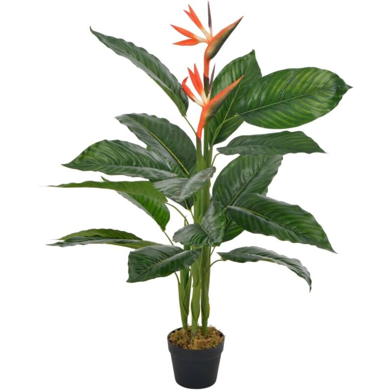 Künstliche Pflanze Strelitzia mit Topf Rot 100 cm Vidaxl