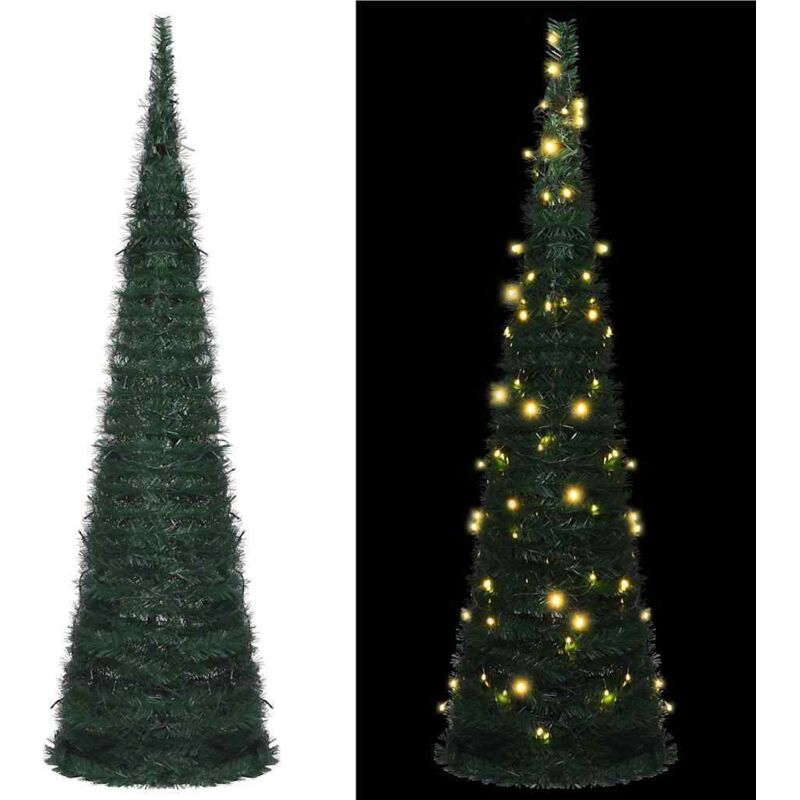 vidaXL Künstlicher Pop-Up-Weihnachtsbaum mit Beleuchtung Grün 150 cm