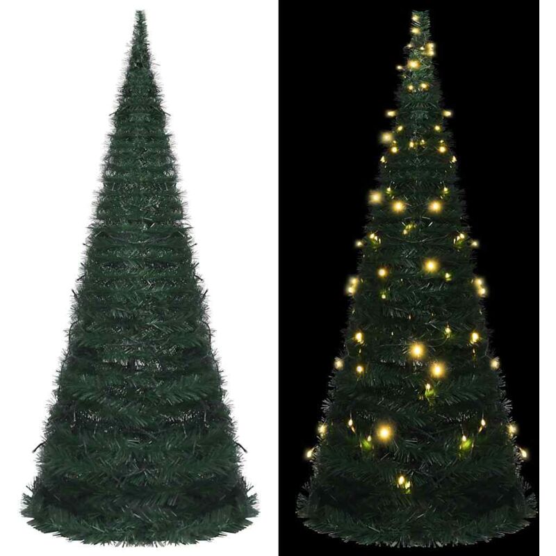 Künstlicher Pop-Up-Weihnachtsbaum mit Beleuchtung Grün 210 cm Vidaxl