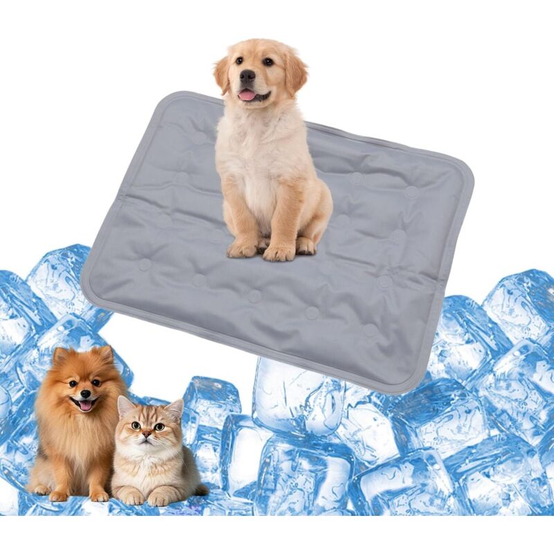Kühlmatte für Hunde S 30×40 cm, selbstkühlende Gelmatte für Katzen & Hunde, Kühlmatte für Hunde und Katzen, um diesen Sommer kühl zu bleiben, Grau