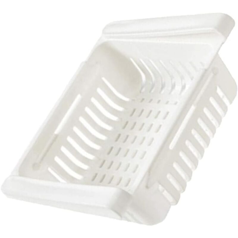 Kühlschrank-Aufbewahrungsset (4 erweiterbare Ablagefächer für Küche und Kühlschrank), weiß