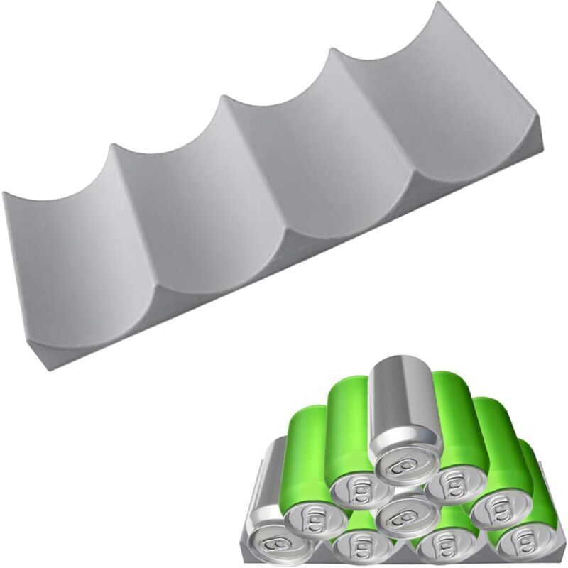 KZQ - Kühlschrank-Flaschenregal, Weinregal aus Kunststoff im europäischen Stil, Bierweinregal für Kühlschrank, mit 4 Rillen, für Küchenaufbewahrung,