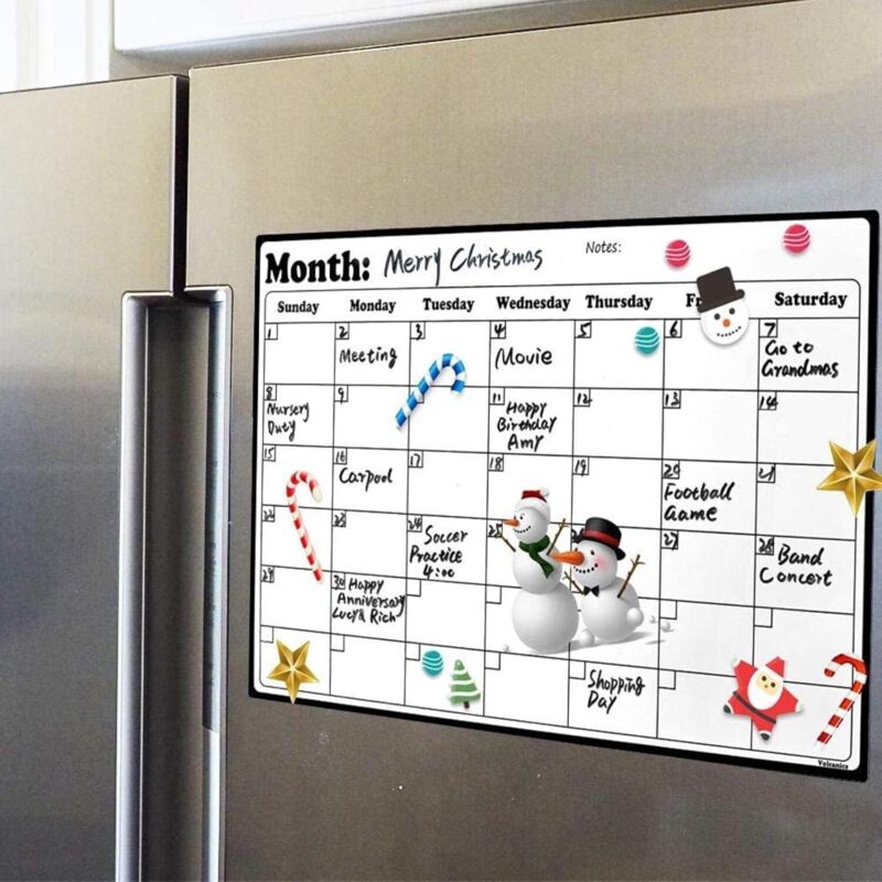 Kühlschrankkalender, magnetischer Whiteboard-Kalender mit Löschpapier für die Kühlschrankplanung