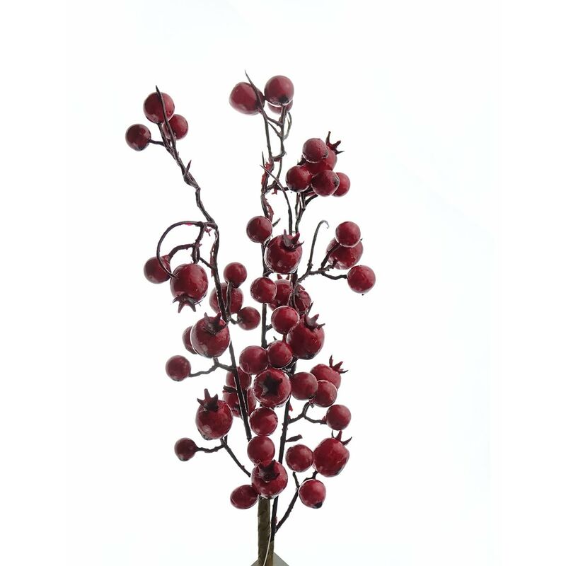 Weihnachtsdeko Beerenzweig Rot 41 cm - Kunstblumen