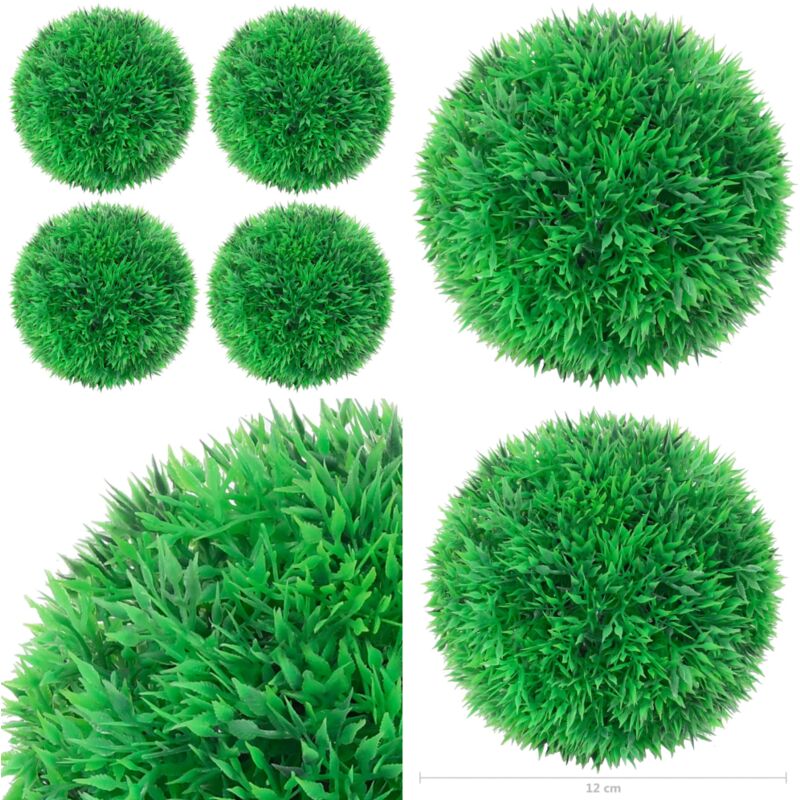 Künstliche Buchsbaumkugeln 4 Stk. 12 cm - Künstliche Pflanze - Buchsbaum - Küstnerpflanzens - Gartendekoration - Dekorative Kugel - Home & Living