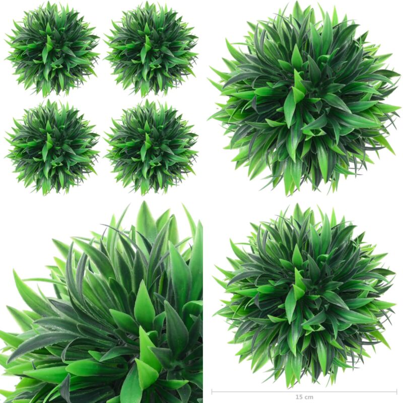 Künstliche Buchsbaumkugeln 4 Stk. 15 cm - Künstliche Pflanze - Buchsbaum - Küstnerpflanzensatz - Gartendekoration - Outdoor Deko - Home & Living