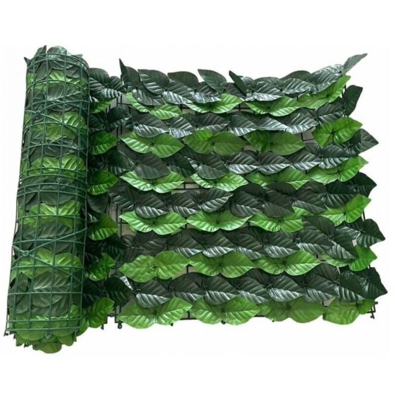Ymyny - Künstliche Garten-Sichtschutzhecke in Rolle, 0,5 m x 1 m, künstliche Laubhecke, Sichtschutzzaun, Gartenschirm für Balkon, Hof, Terrasse
