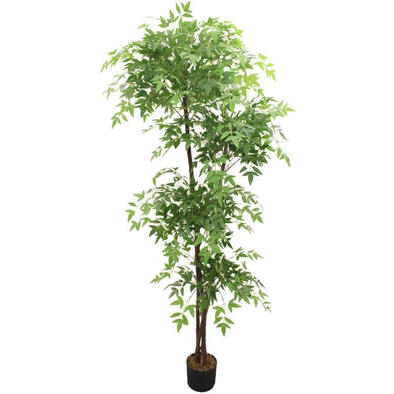 Mobili Rebecca - Künstliche Nandina-Pflanze Rebecca Mobili Zamrud 150x50x50 peva Holz Grün Braun